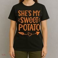 Thanksgiving Matching Couples SheS My Sweet Potato I Yam T-Shirt thumb 4