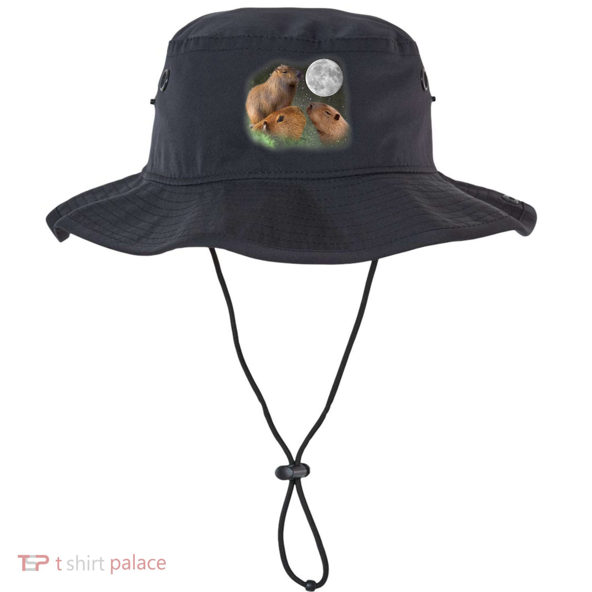 Three Moon Capybaras Cute Gift Funny Cute Animal Parody Tee Bucket Hat