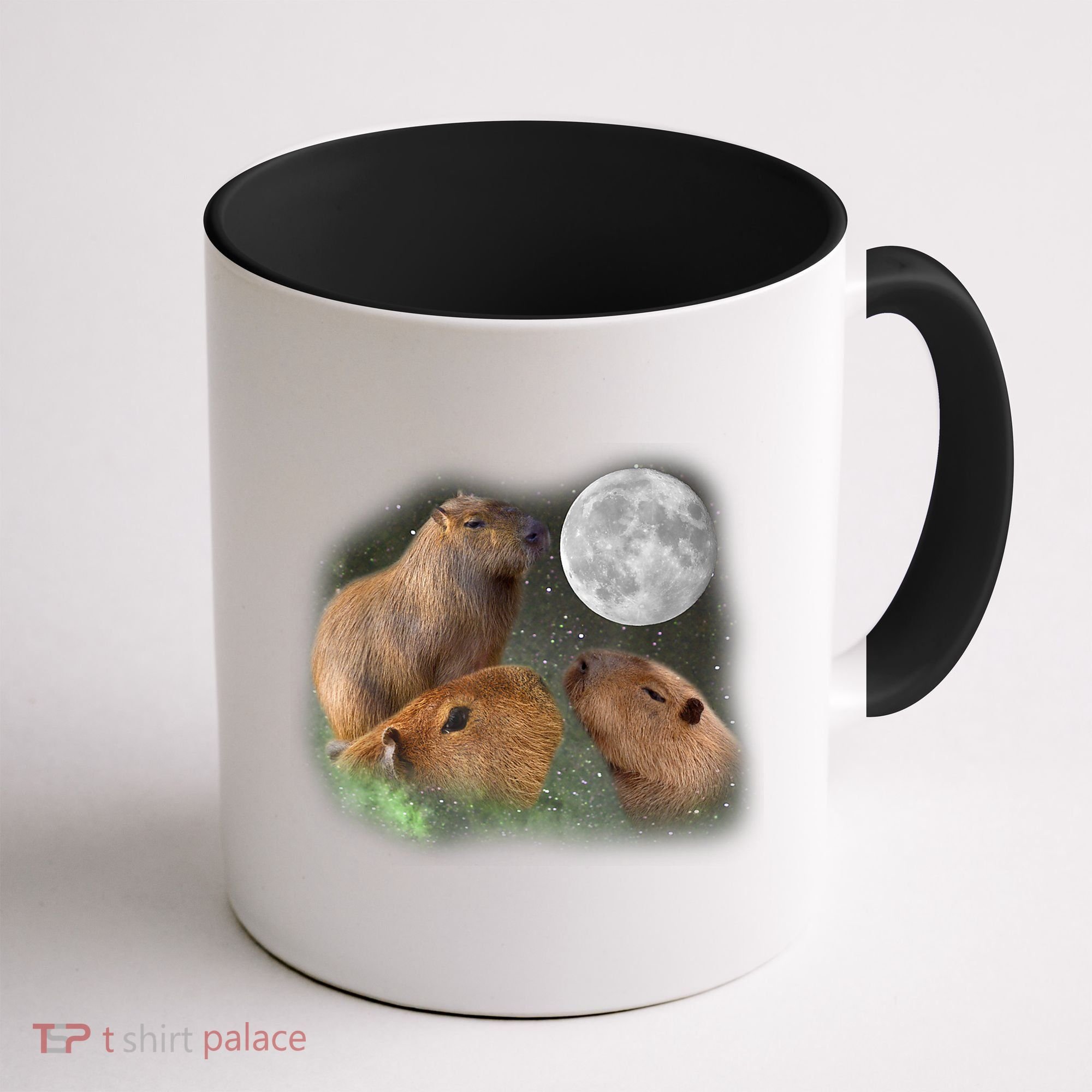 Three Moon Capybaras Cute Gift Funny Cute Animal Parody Tee Coffee Mug
