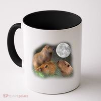 Three Moon Capybaras Cute Gift Funny Cute Animal Parody Tee Coffee Mug thumb 0