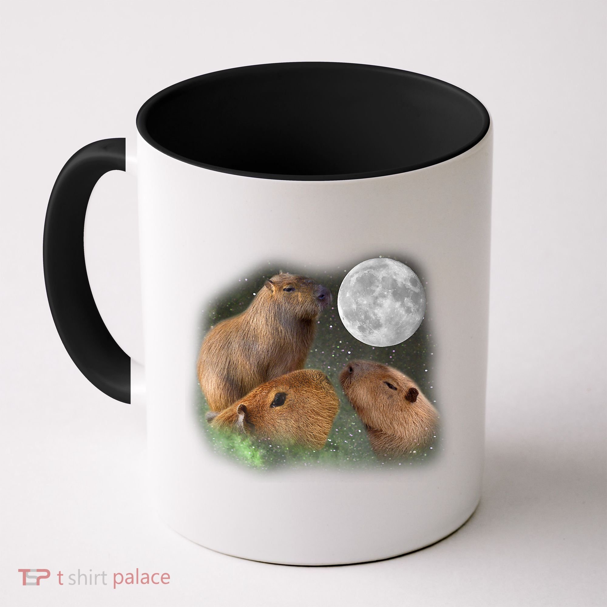 Three Moon Capybaras Cute Gift Funny Cute Animal Parody Tee Coffee Mug