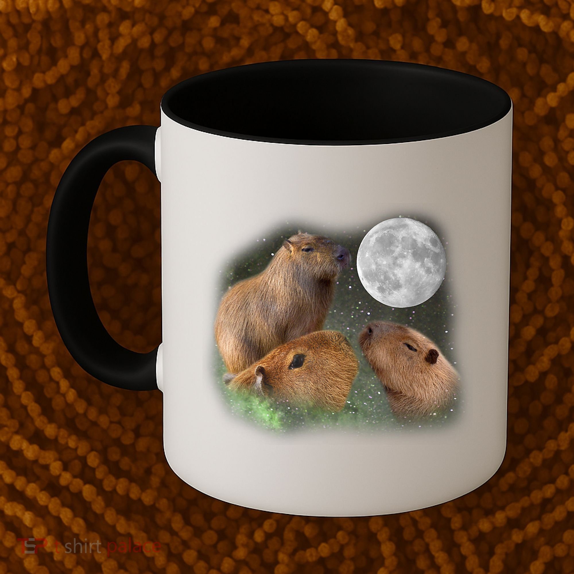 Three Moon Capybaras Cute Gift Funny Cute Animal Parody Tee Coffee Mug