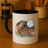 Three Moon Capybaras Cute Gift Funny Cute Animal Parody Tee Coffee Mug thumb 4