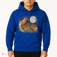 Three Moon Capybaras Cute Gift Funny Cute Animal Parody Tee Hoodie thumb 2