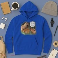 Three Moon Capybaras Cute Gift Funny Cute Animal Parody Tee Hoodie thumb 3