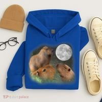 Three Moon Capybaras Cute Gift Funny Cute Animal Parody Tee Hoodie thumb 4