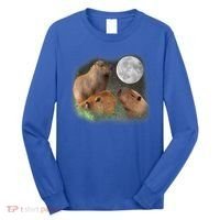 Three Moon Capybaras Cute Gift Funny Cute Animal Parody Tee Long Sleeve Shirt thumb 0