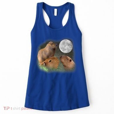 Three Moon Capybaras Cute Gift Funny Cute Animal Parody Tee Women's Tank Top