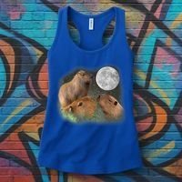 Three Moon Capybaras Cute Gift Funny Cute Animal Parody Tee Women's Tank Top thumb 3