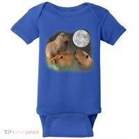 Three Moon Capybaras Cute Gift Funny Cute Animal Parody Tee Baby Bodysuit thumb 0