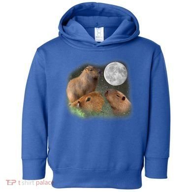 Three Moon Capybaras Cute Gift Funny Cute Animal Parody Tee Toddler Hoodie