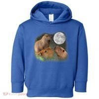 Three Moon Capybaras Cute Gift Funny Cute Animal Parody Tee Toddler Hoodie thumb 0