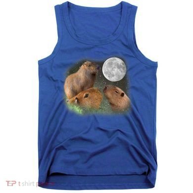 Three Moon Capybaras Cute Gift Funny Cute Animal Parody Tee Tank Top