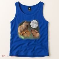 Three Moon Capybaras Cute Gift Funny Cute Animal Parody Tee Tank Top thumb 2