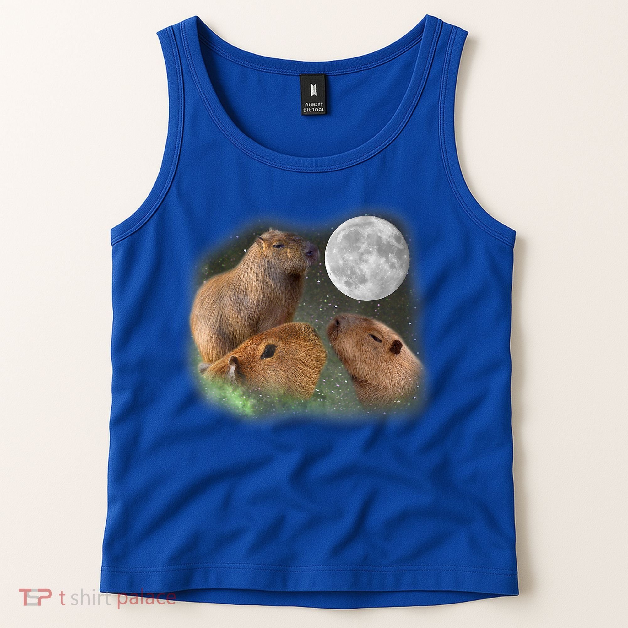 Three Moon Capybaras Cute Gift Funny Cute Animal Parody Tee Tank Top