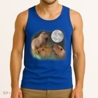 Three Moon Capybaras Cute Gift Funny Cute Animal Parody Tee Tank Top thumb 3