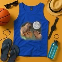 Three Moon Capybaras Cute Gift Funny Cute Animal Parody Tee Tank Top thumb 4