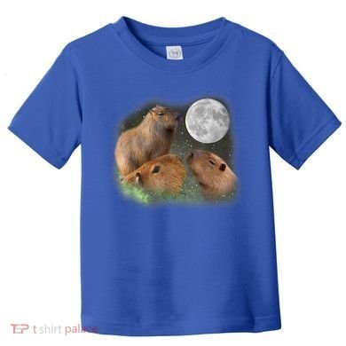 Three Moon Capybaras Cute Gift Funny Cute Animal Parody Tee Toddler T-Shirt