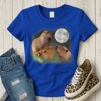 Three Moon Capybaras Cute Gift Funny Cute Animal Parody Tee Women's T-Shirt thumb 3