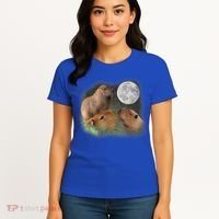 Three Moon Capybaras Cute Gift Funny Cute Animal Parody Tee Women's T-Shirt thumb 4