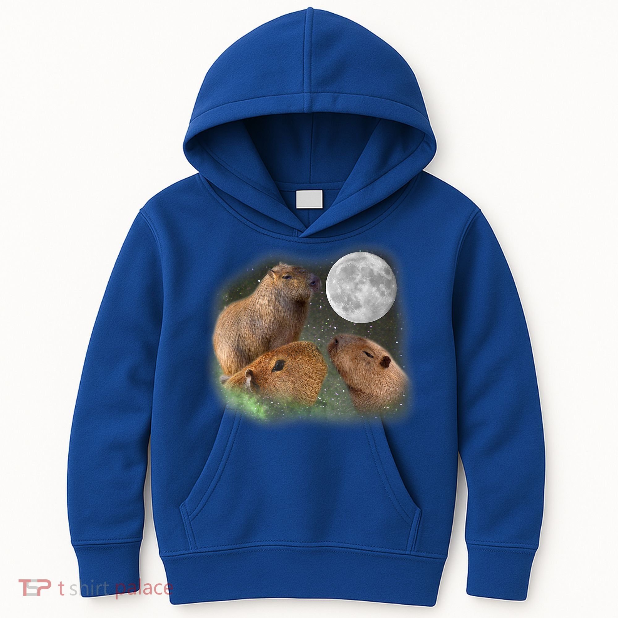 Three Moon Capybaras Cute Gift Funny Cute Animal Parody Tee Kids Hoodie