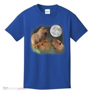 Three Moon Capybaras Cute Gift Funny Cute Animal Parody Tee Kids T-Shirt
