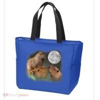 Three Moon Capybaras Cute Gift Funny Cute Animal Parody Tee Tote Bag thumb 3