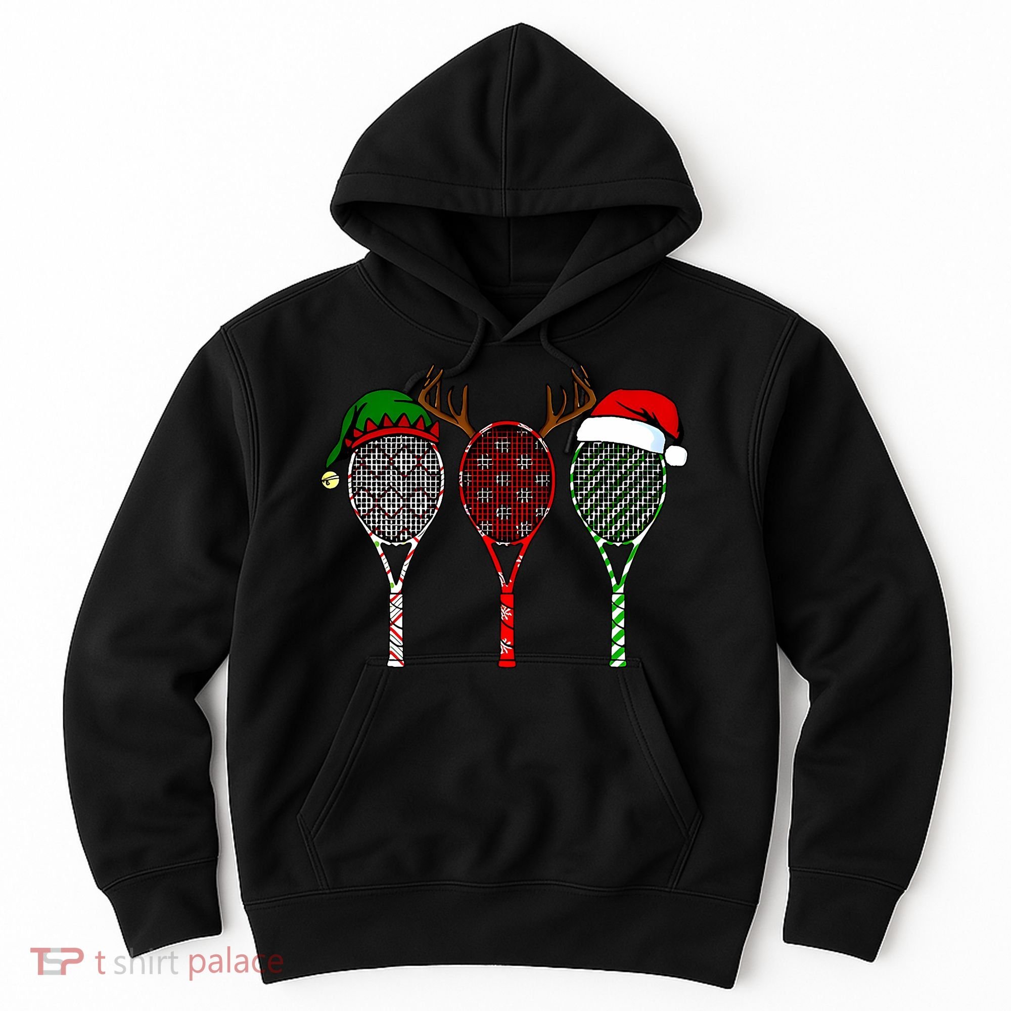 Tennis Merry Chistmas 3 Tennis Racket Christmas Hoodie