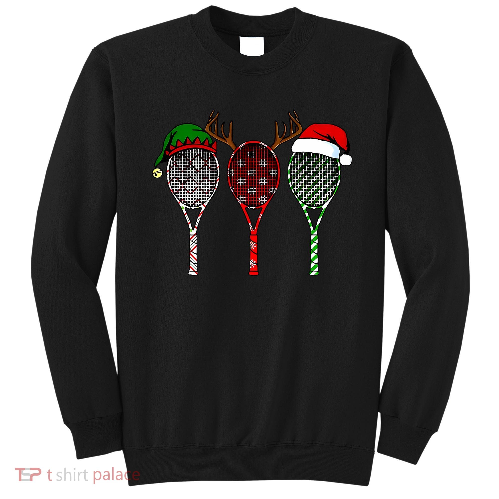 Tennis Merry Chistmas 3 Tennis Racket Christmas Sweatshirt