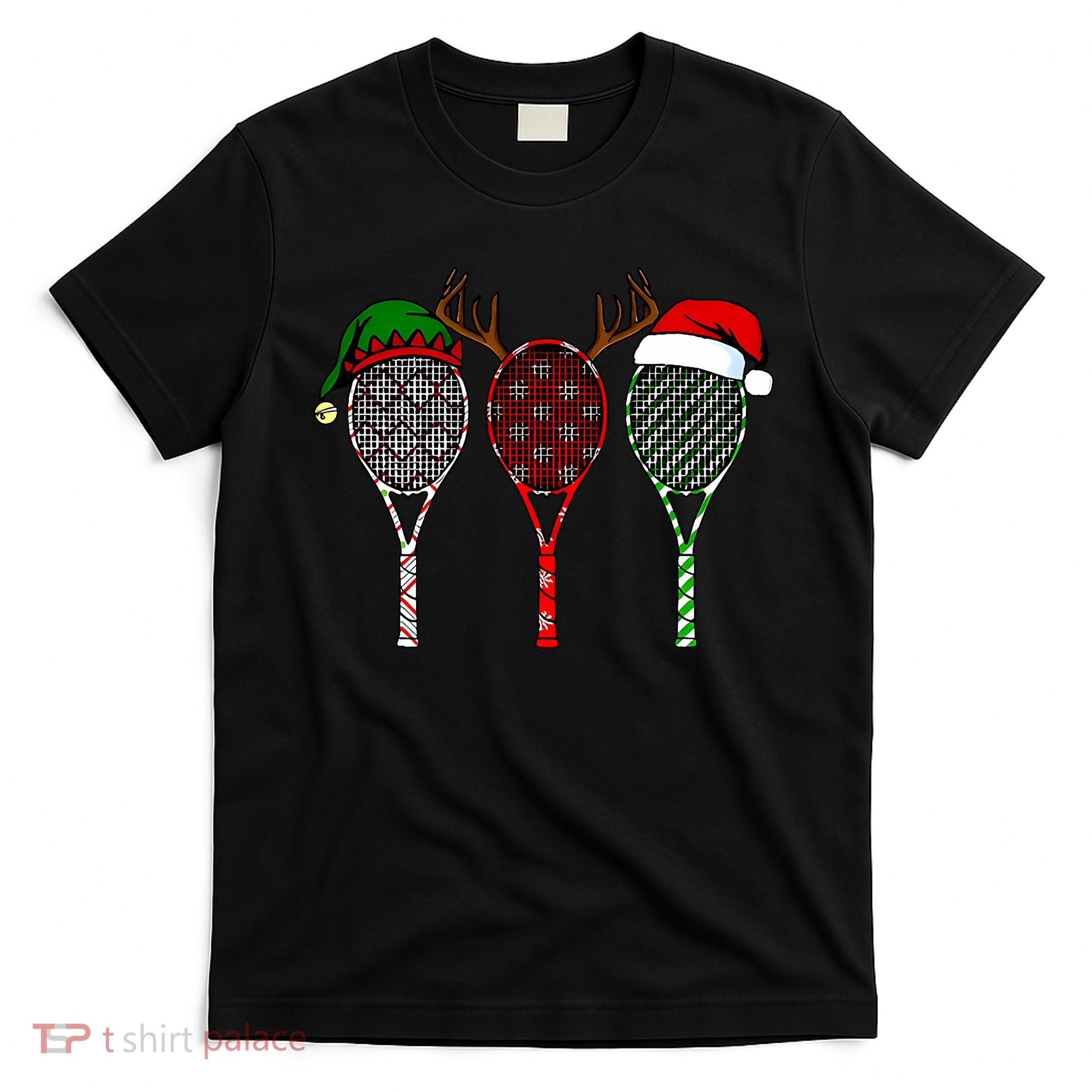 Tennis Merry Chistmas 3 Tennis Racket Christmas T-Shirt