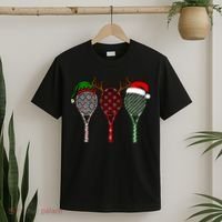 Tennis Merry Chistmas 3 Tennis Racket Christmas T-Shirt thumb 2