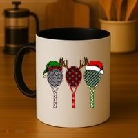 Tennis Merry Chistmas 3 Tennis Racket Christmas Coffee Mug thumb 4