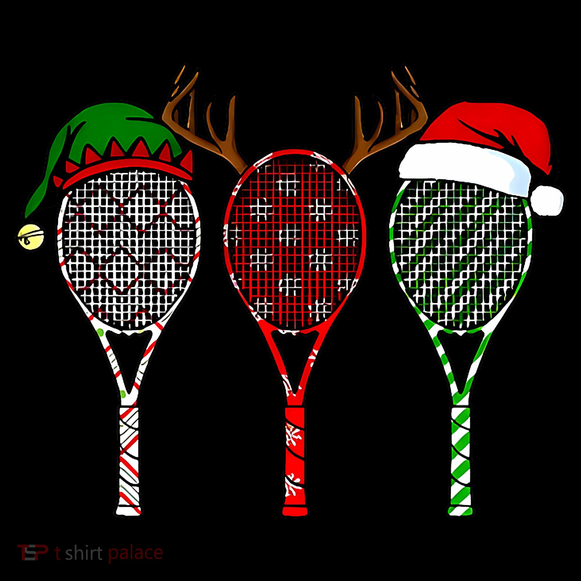 Tennis Merry Chistmas 3 Tennis Racket Christmas Coffee Mug