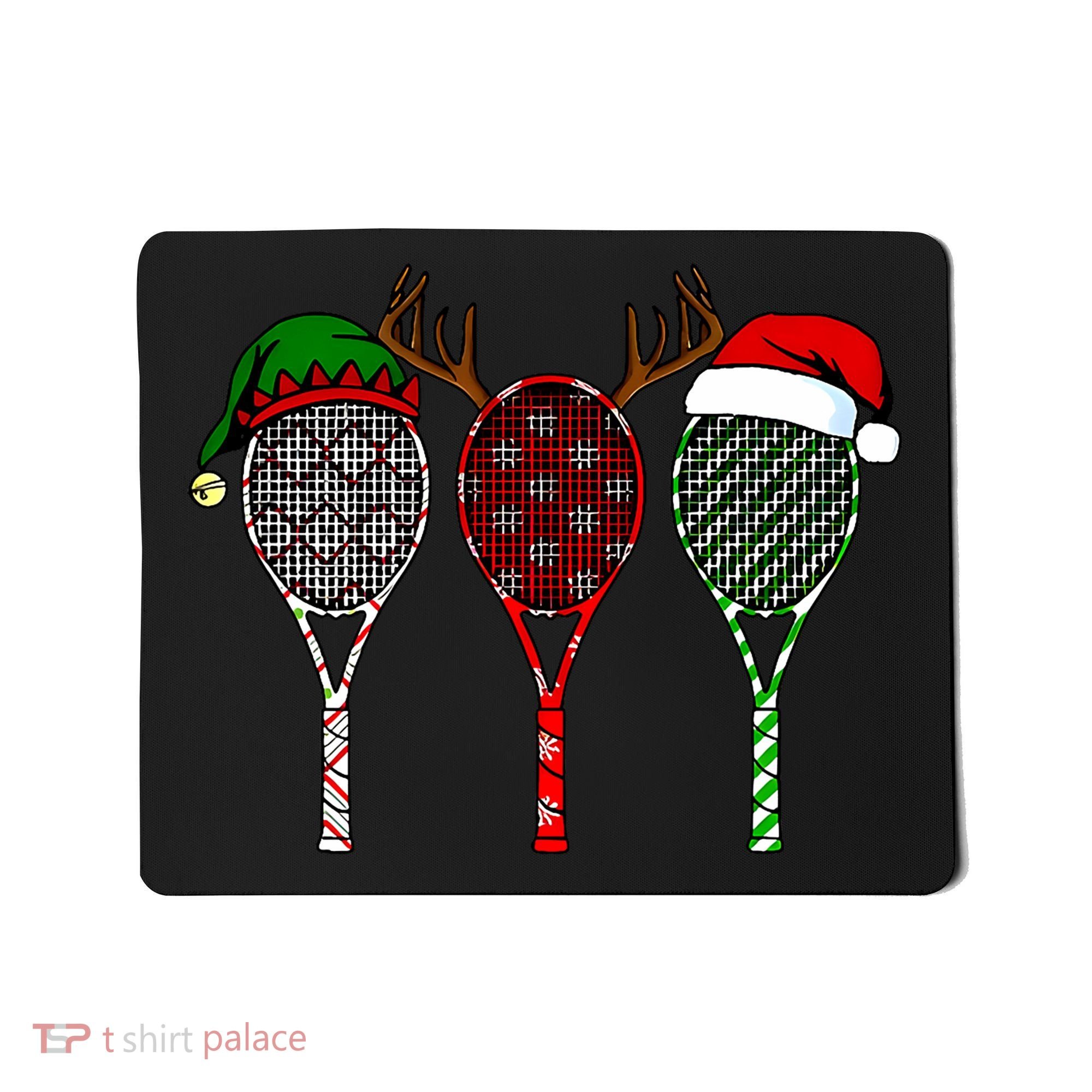 Tennis Merry Chistmas 3 Tennis Racket Christmas Mousepad