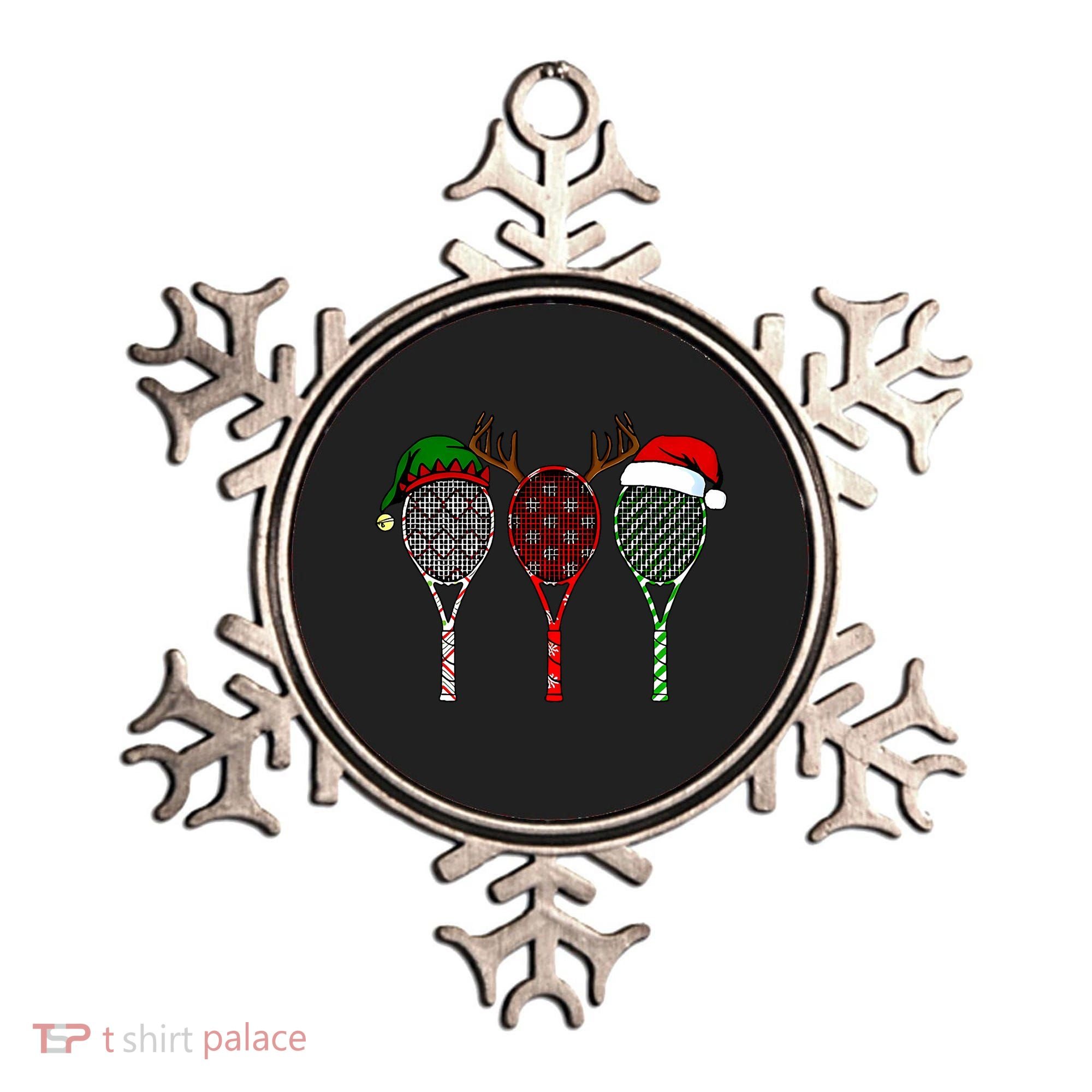 Tennis Merry Chistmas 3 Tennis Racket Christmas Ornament