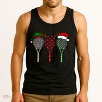 Tennis Merry Chistmas 3 Tennis Racket Christmas Tank Top thumb 3