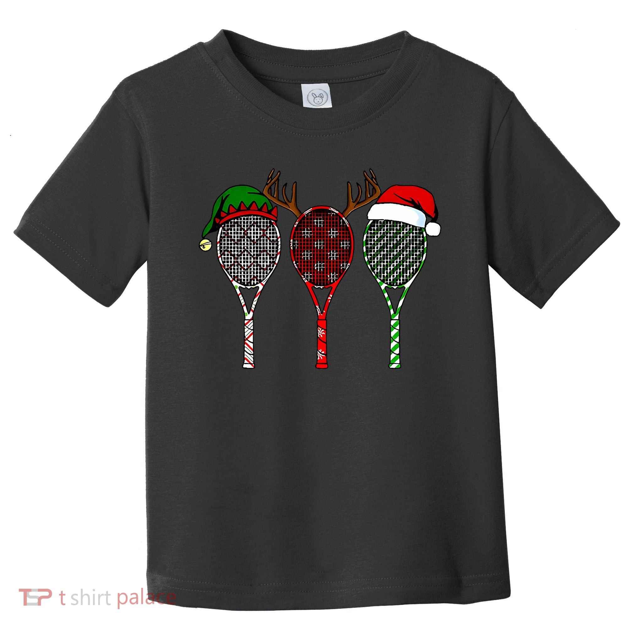 Tennis Merry Chistmas 3 Tennis Racket Christmas Toddler T-Shirt