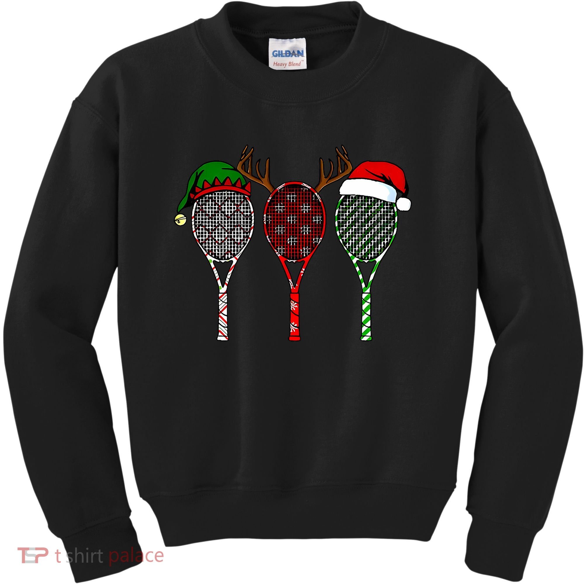Tennis Merry Chistmas 3 Tennis Racket Christmas Kids Sweatshirt