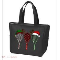 Tennis Merry Chistmas 3 Tennis Racket Christmas Tote Bag thumb 3