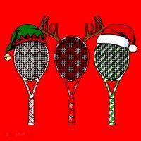 Tennis Merry Chistmas 3 Tennis Racket Christmas Santa Hat thumb 1
