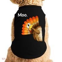 Turkey Moo Cow Funny Thanksgiving Doggie Tank thumb 0