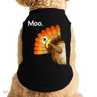 Turkey Moo Cow Funny Thanksgiving Doggie Tank thumb 0