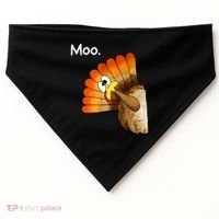 Turkey Moo Cow Funny Thanksgiving USA-Made Doggie Bandana thumb 0