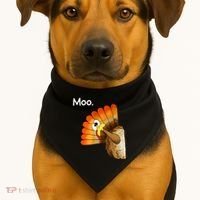 Turkey Moo Cow Funny Thanksgiving USA-Made Doggie Bandana thumb 1