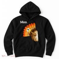 Turkey Moo Cow Funny Thanksgiving Hoodie thumb 0