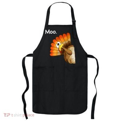 Turkey Moo Cow Funny Thanksgiving Apron