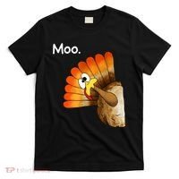 Turkey Moo Cow Funny Thanksgiving T-Shirt thumb 0