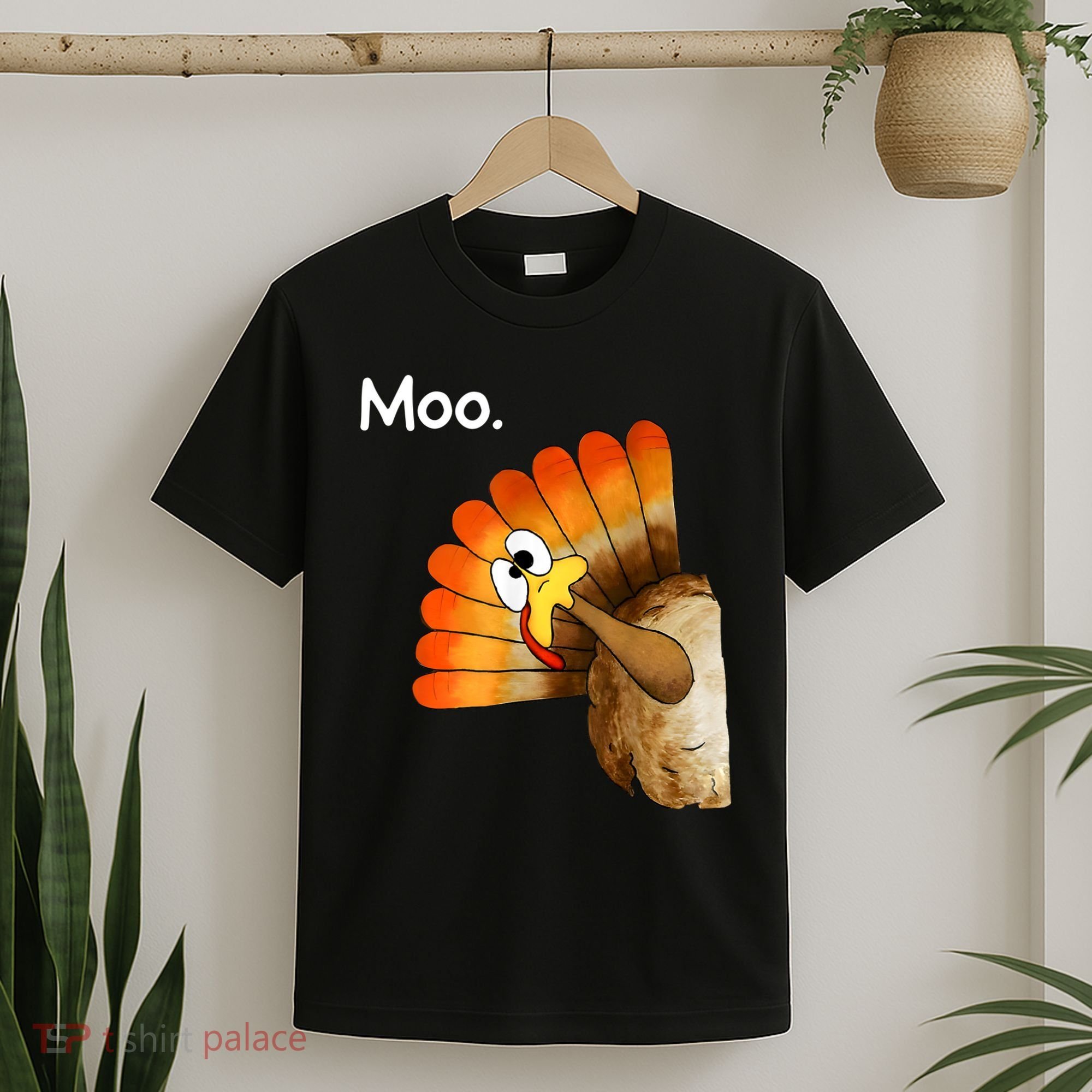 Turkey Moo Cow Funny Thanksgiving T-Shirt