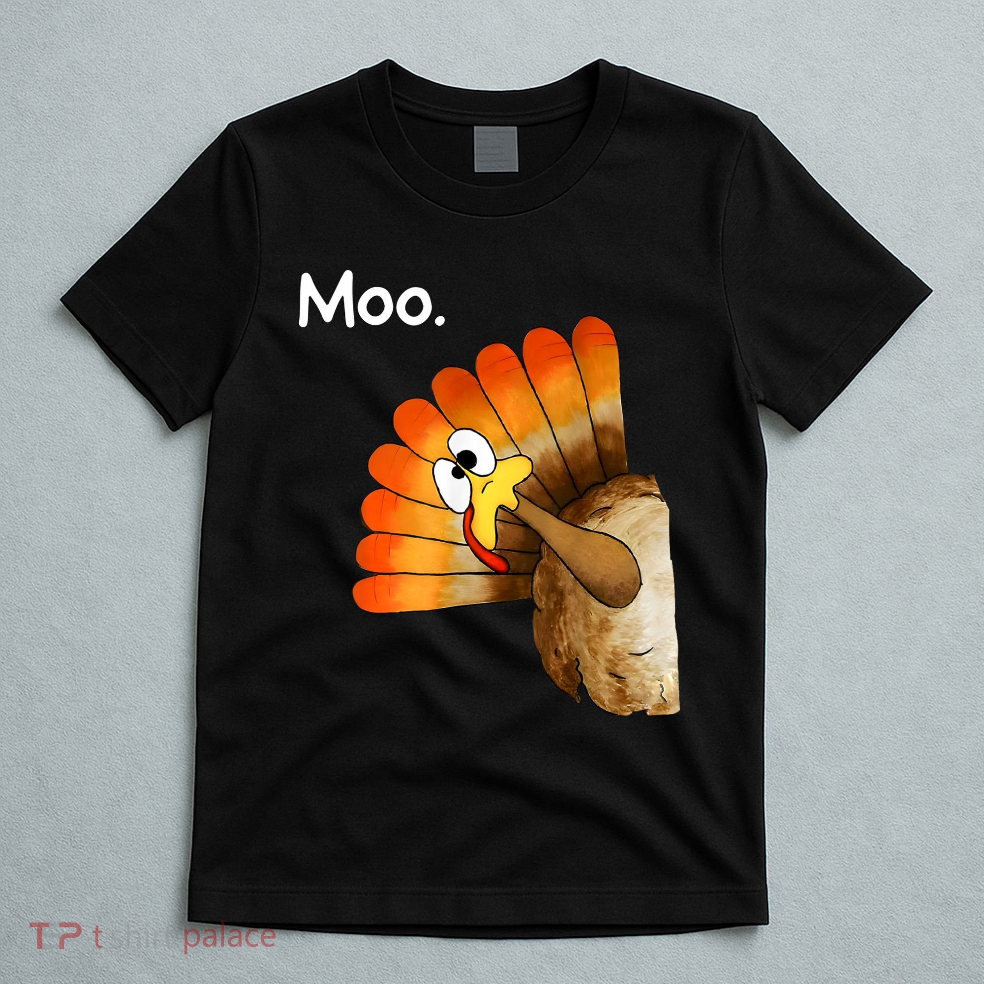 Turkey Moo Cow Funny Thanksgiving T-Shirt