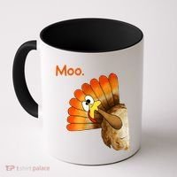 Turkey Moo Cow Funny Thanksgiving Coffee Mug thumb 0